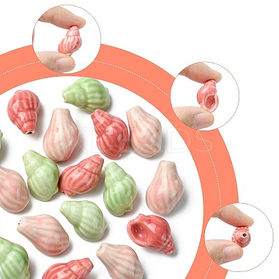 18Pcs 3 Colors Handmade Porcelain Beads PORC-FS0001-26-1