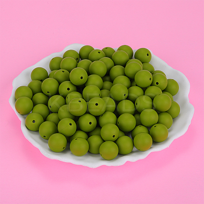 Round Silicone Focal Beads SI-JX0046A-23-1