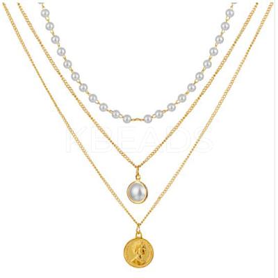 Alloy Pendant Layered Chain Necklaces for Women WGC39CD-13-1