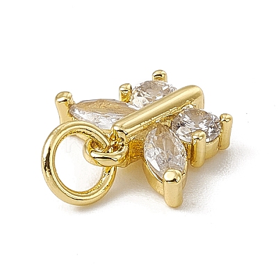 Brass Micro Pave Cubic Zirconia Charms ZIRC-F132-12G-1