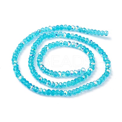 Transparent Electroplate Glass Beads Strands EGLA-F156-AB08-1
