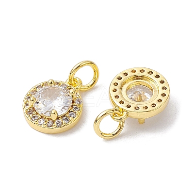 Brass Micro Pave Clear Cubic Zirconia Charms KK-K360-16G-1