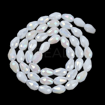 Opaque Solid Color Electroplate Glass Beads Strands EGLA-N013-J6mm-B03-1