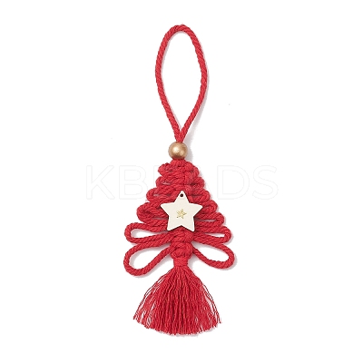 Cotton Christmas Trees Pendant Decoration HJEW-JM03830-03-1