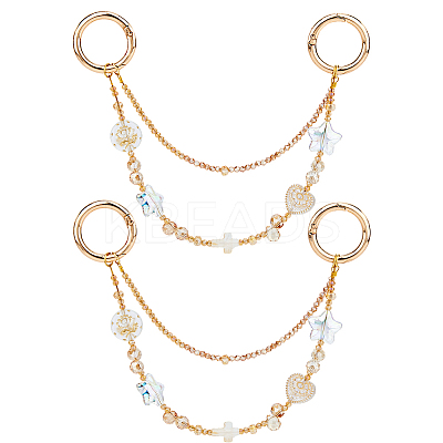 2Pcs Acrylic & Glass Beads Mobile Straps HJEW-FH00191-1