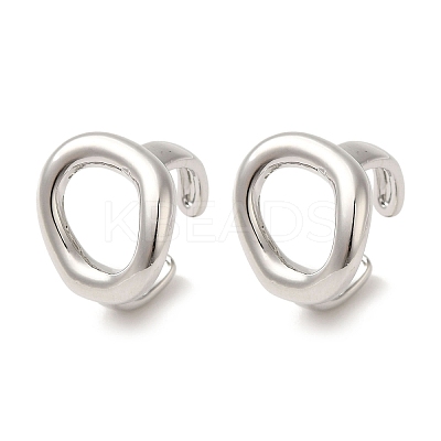 Rack Plating Brass Oval Cuff Earrings for Women EJEW-P280-05P-1