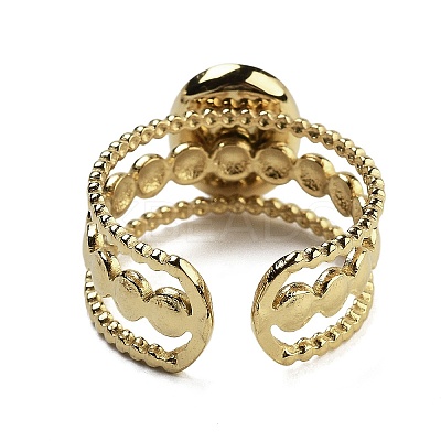 Oval Natural Tiger Eye Finger Rings RJEW-N046-06A-G-1