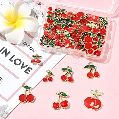 50Pcs 7 Styles Alloy Enamel Pendants ENAM-FS0003-19-1