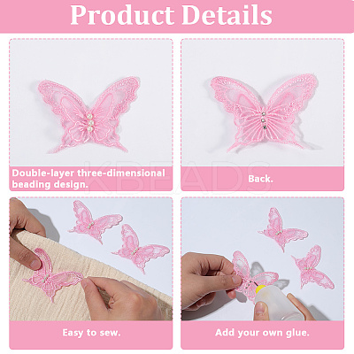 30Pcs Polyester Butterfly Lace Appliques DIY-CY0001-65A-1