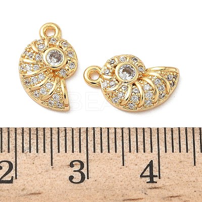 Ocean Brass Micro Pave Clear Cubic Zirconia Charms KK-B160-42G-06-1