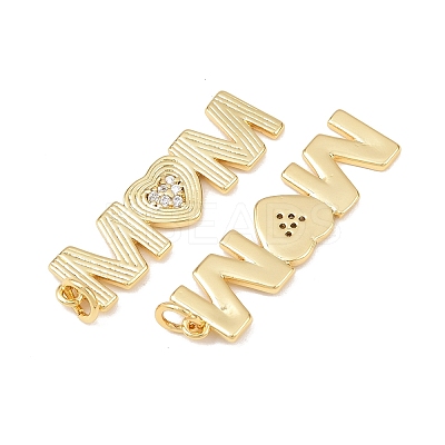 Brass Micro Pave Cubic Zirconia Pendants KK-P339-10G-1