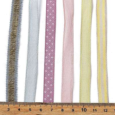 18 Yards 6 Colors Polyester Ribbon SRIB-C001-B07-1