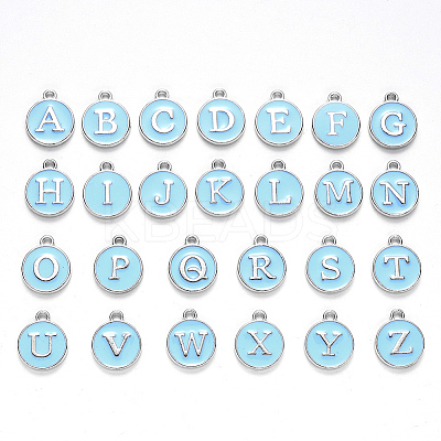 Initial Letter A~Z Alphabet Enamel Charms ENAM-YW0002-01-02P-1