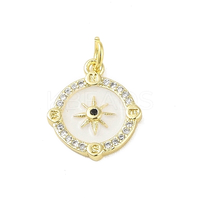 Brass Micro Pave Cubic Zirconia Pendants KK-E111-28G-1