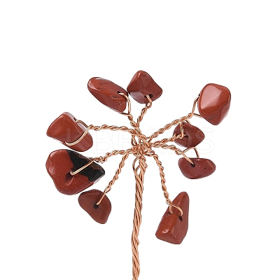Natural Red Jasper Chips Tree of Life Decorations DJEW-P022-01A-02-1
