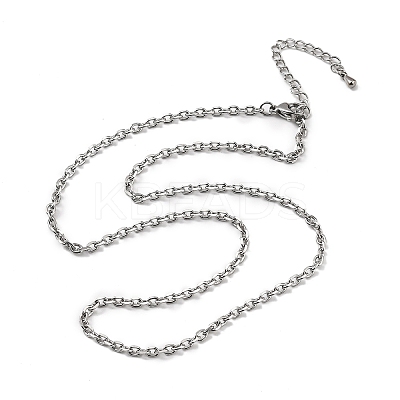 3MM 304 Stainless Steel Cable Chain Necklaces NJEW-T016-09P-1