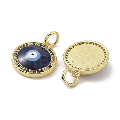 Real 18K Gold Plated Brass Micro Pave Cubic Zirconia Pendants KK-L209-072G-03-1