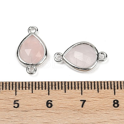 Natural Rose Quartz Faceted Connector Charms G-L514-048G-10-1
