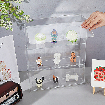 3-Tier Transparent Acrylic Minifigures Display Case ODIS-WH0061-50A-1