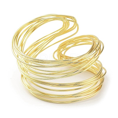 Rack Plating Brass Cuff Bangles for Women BJEW-D032-04G-1