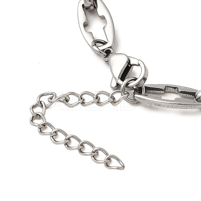2Pcs 2 Styles 304 Stainless Steel Hollow Cross-Linked Chain Bracelets for Couple BJEW-JB12294-1