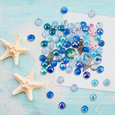 DIY Ocean Theme Jewelry Making Finding Kit DIY-FH0005-19-1