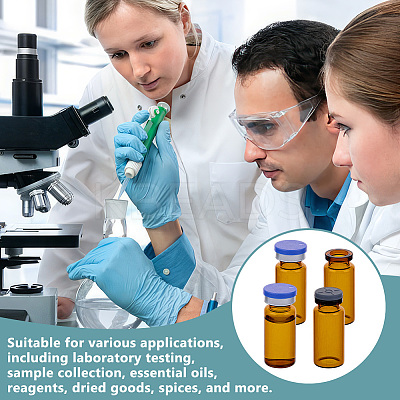 Glass Freeze-Dried Powder Bottle Vial with Cap AJEW-WH0596-021B-1