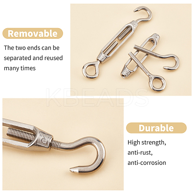 4 Sets 304 Stainless Steel Ceiling Hook Ring Hooks STAS-GA0001-07-1