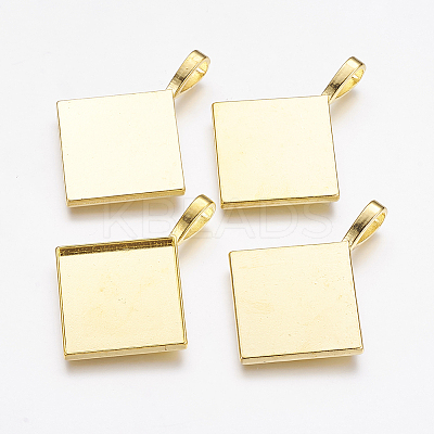 Rhombus Alloy Pendant Cabochon Settings LS-PALLOY-D336-G-NR-1