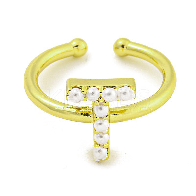 Rack Plating Brass Open Cuff Rings for Women RJEW-F162-01G-T-1