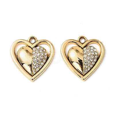 UV Plating Alloy Rhinestone Pendants FIND-A054-06G-1