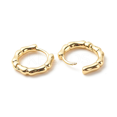 Brass Bamboo Shape Hoop Earrings for Women LS-EJEW-G306-04G-1