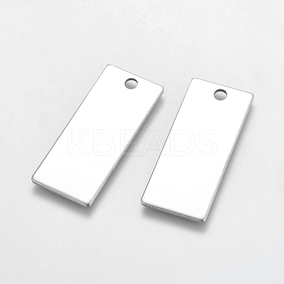 Tarnish Resistant 304 Stainless Steel Rectangle Pendants STAS-R058-02-1