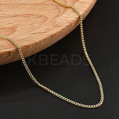 Brass Curb Chain Necklaces for Women NJEW-D302-50G-1