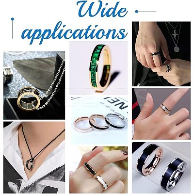 20Pcs 5 Style 201 Stainless Steel Grooved Finger Ring Settings STAS-UN0040-17-1