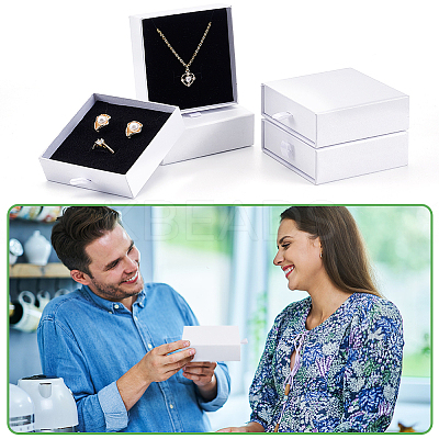 Kraft Paper Necklace Earring Storage Gift Drawer Boxes CON-WH0095-87C-1