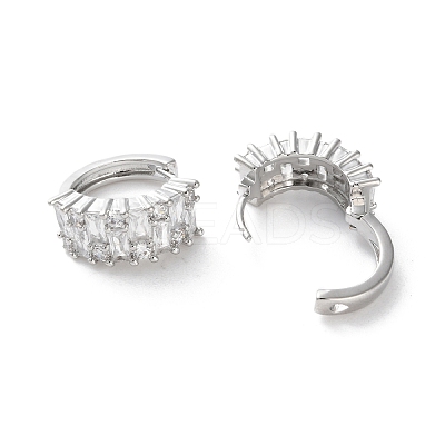 Rack Plating Brass Clear Cubic Zirconia Hoop Earrings EJEW-S241-07P-1