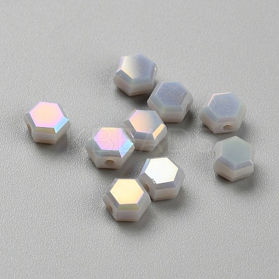 Electroplate Opaque Glass Beads GLAA-TAC0008-16A-1