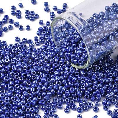 DIY Craft Beads 12/0 Opaque Colors Lustered Round Glass Seed Beads X-SEED-A012-2mm-128-1