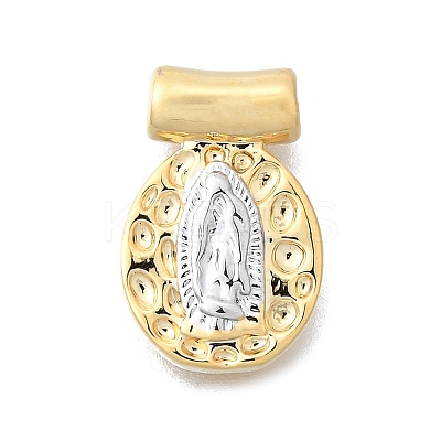 Religion Theme Brass Hammered Pendants KK-V010-09GP-02-1