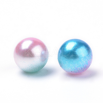 Rainbow Acrylic Imitation Pearl Beads OACR-R065-6mm-A05-1