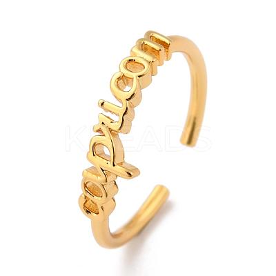 Constellation/Zodiac Sign Brass Cuff Rings RJEW-O042-06G-E-1