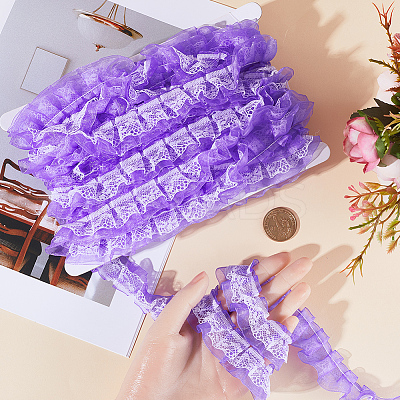 12.5 Yards Double Layers Polyester Lace Trim OCOR-GF0003-11D-1