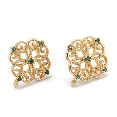 Brass Stud Earring Findings KK-K251-05G-03-1
