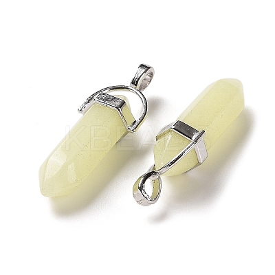 Bullet Pointed Synthetic Luminous Stone Pendants LUMI-PW0001-055-C-1