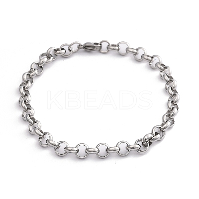 Tarnish Resistant 304 Stainless Steel Cable Chain Bracelets BJEW-I202-02B-1