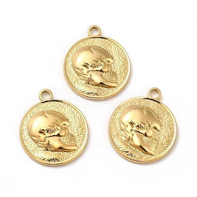 Ion Plating(IP) 201 Stainless Steel Pendants STAS-H172-07G-1
