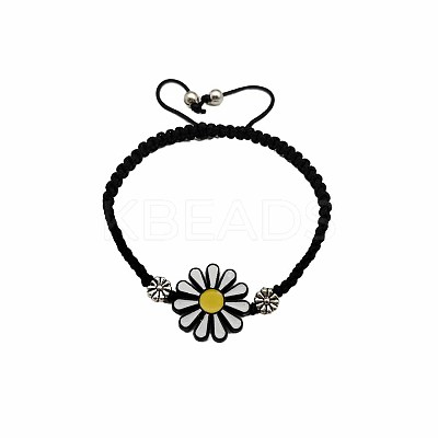 Vintage Ethnic Style Carved Cute Adjustable Resin Flower Braided Bead Bracelets FE2084-1
