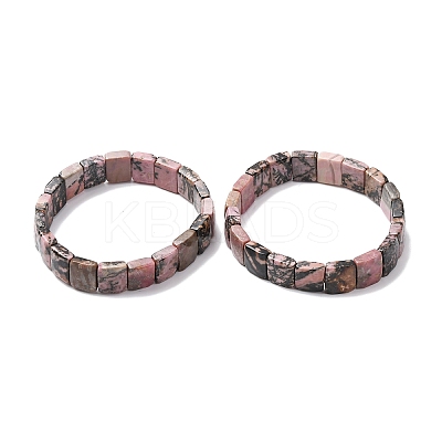 Natural Rhodonite Faceted Beaded Stretch Bracelets for Women BJEW-K251-08I-1