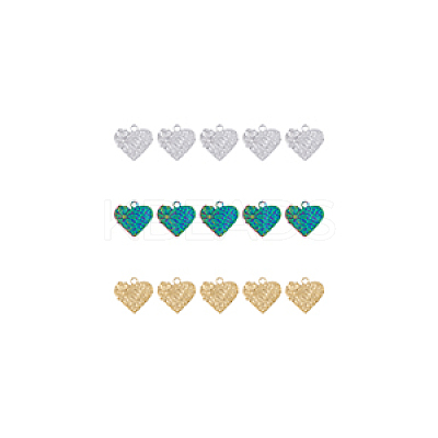 18Pcs 3 Colors 304 Stainless Steel Pendants STAS-DC0013-33-1